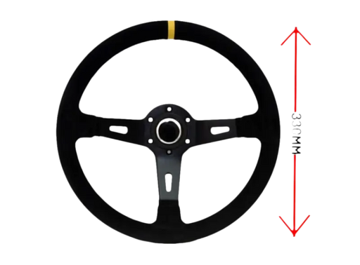 LTEC - 3 SPAAKS 330mm Suede 65mm diep - Steering Wheel