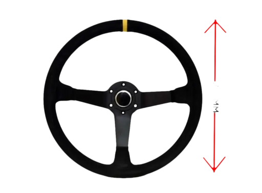 LTEC - 3 SPAAKS 380mm Suede 65mm diep - Steering Wheel