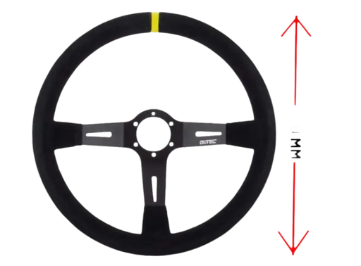 LTEC - 3 Spaaks Suede 90mm Diep - Steering Wheel