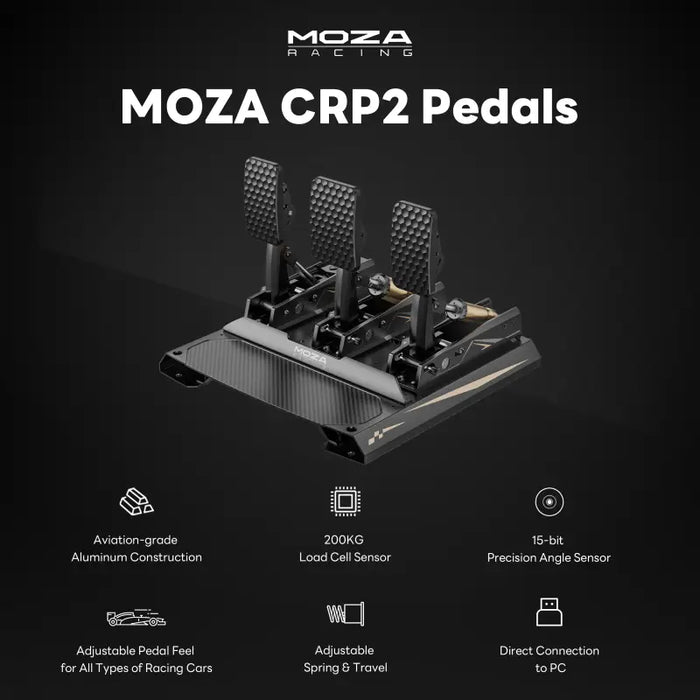Moza Racing CRP2 Load Cell Pedals - Sim Race Webshop — Sim