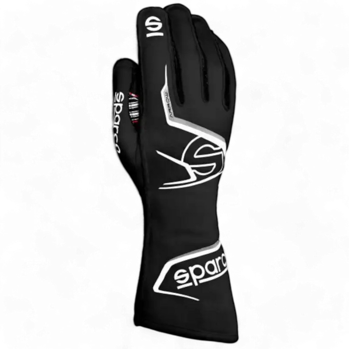 SPARCO ARROW GLOVES - Black / White / 7 - Karting Gloves