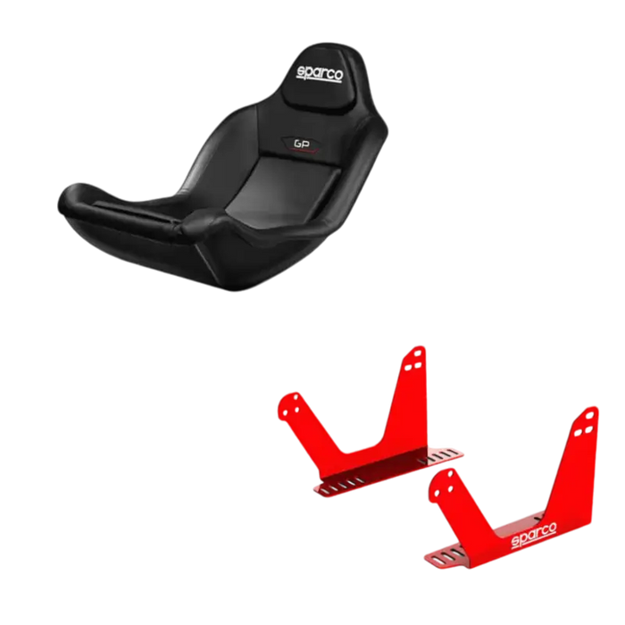 SPARCO GP GAMING Race Chair - Seat Bracket / Black Leather - Bucket seat