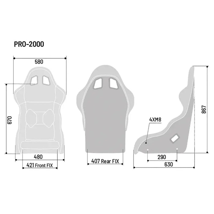 Sparco Pro 2000 QRT Martini Edition - Grey - Bucket seat